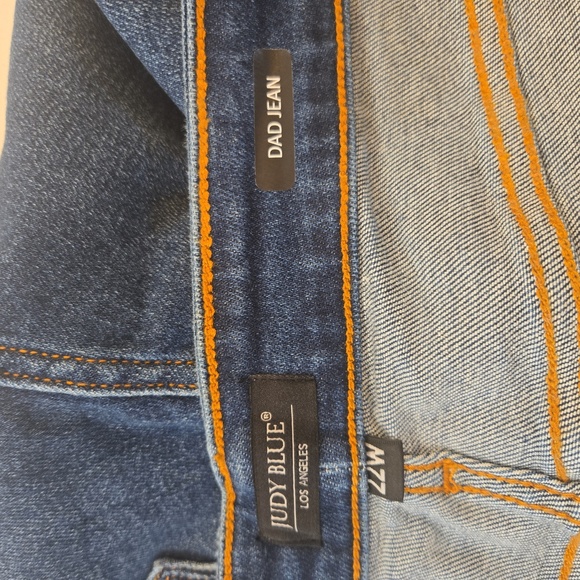 NWT Judy Blue Dad Jeans High Waisted Button Fly Straight Leg Stone Wash Blue 22W - Picture 8 of 13